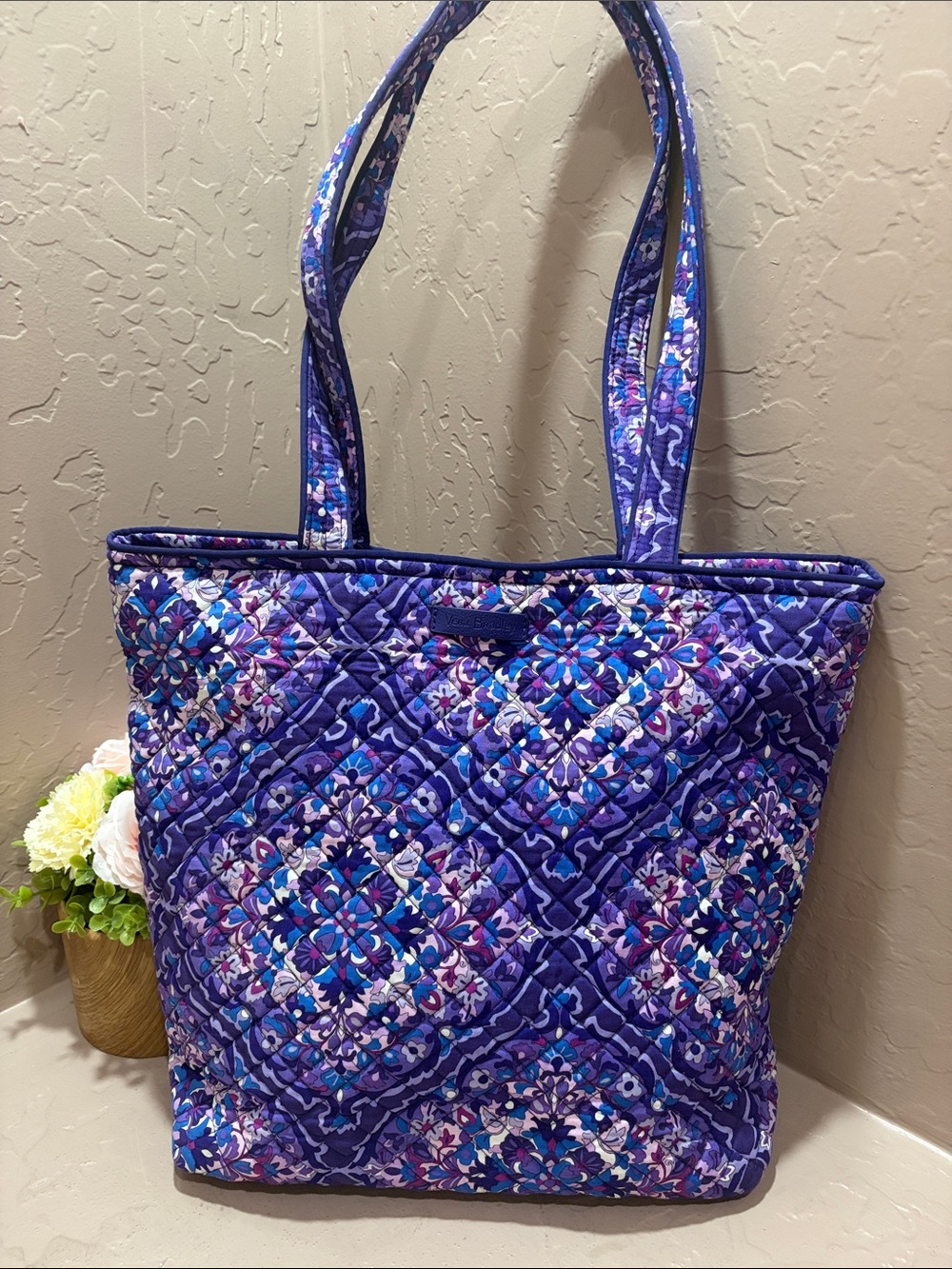 Vera Bradley Quilted Floral Tote Bag w/ Magnetic Closure ~ Regal Rosette